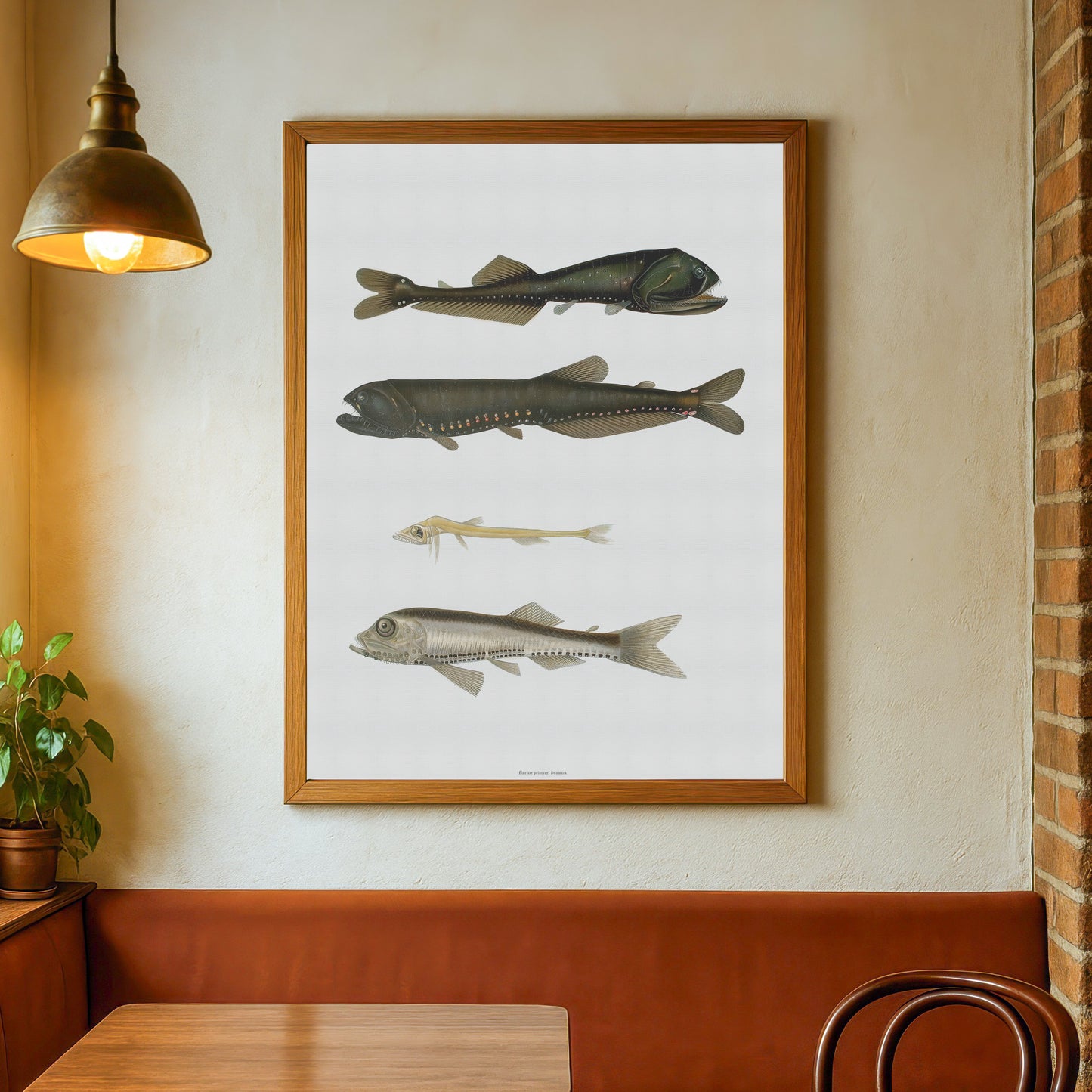 Vintage Luminous Fish Poster - Antique Deep-Sea Marine Art Print
