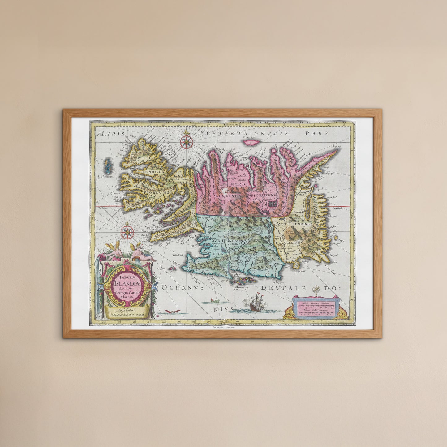 Vintage Iceland Map - Tabula Islandiæ by Joan Blaeu (1665)