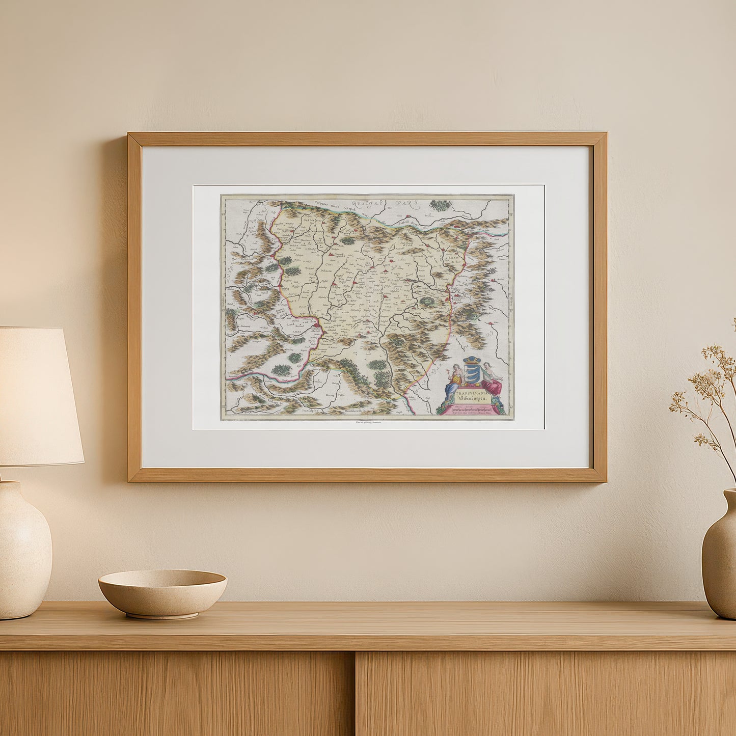 Vintage Transylvania Map - Sibenburgen by Joan Blaeu (1665)