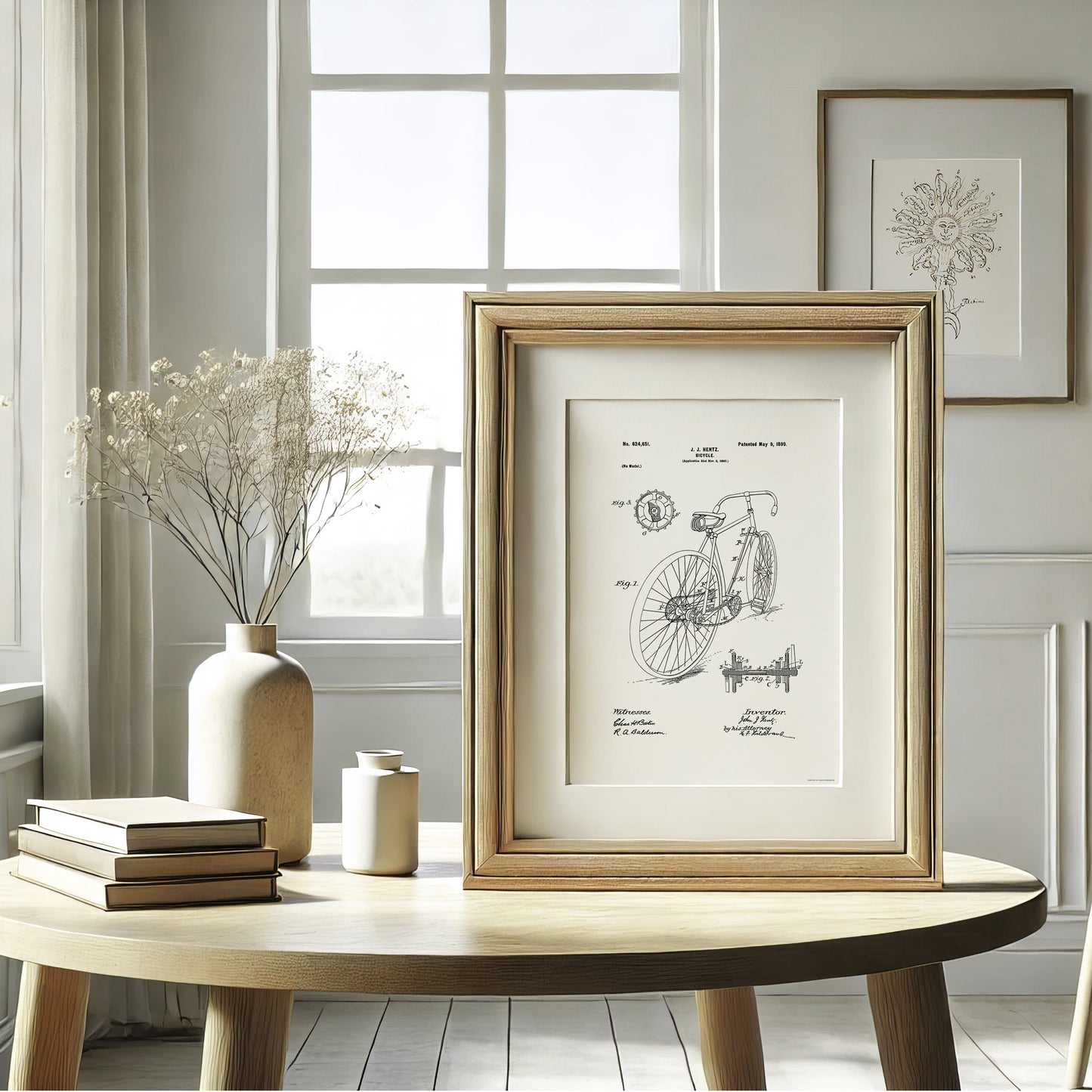 Vintage Bicycle Patent Print – 1899 Invention by J. J. Hentz