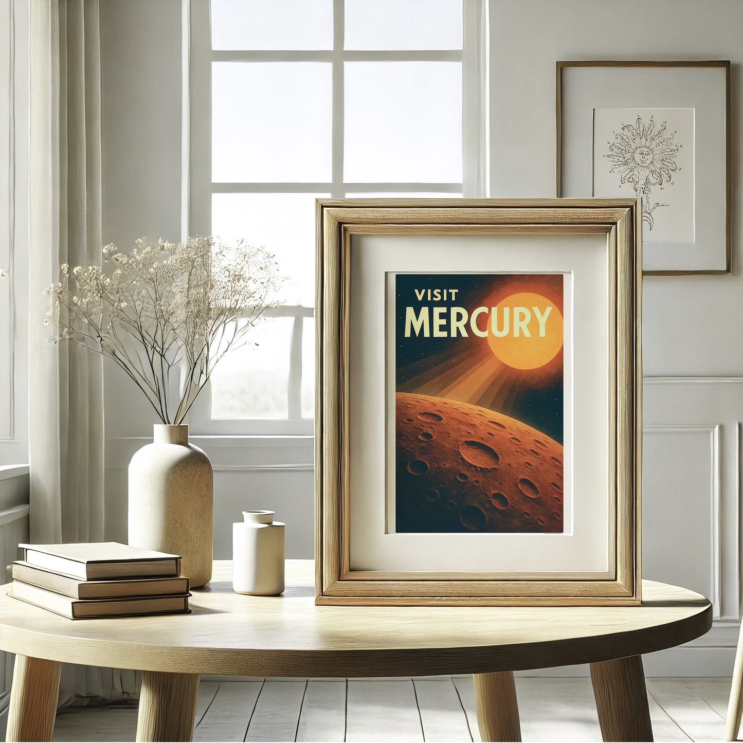 Visit Mercury – Retro Travel Poster in Vintage Art Deco Style