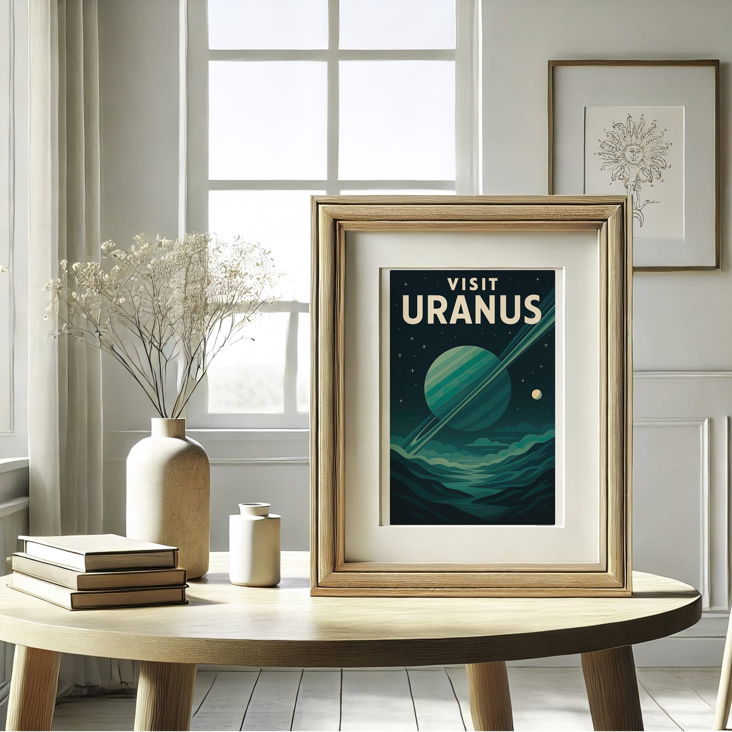 Visit Uranus – Vintage Art Deco Style Retro Space Travel Poster