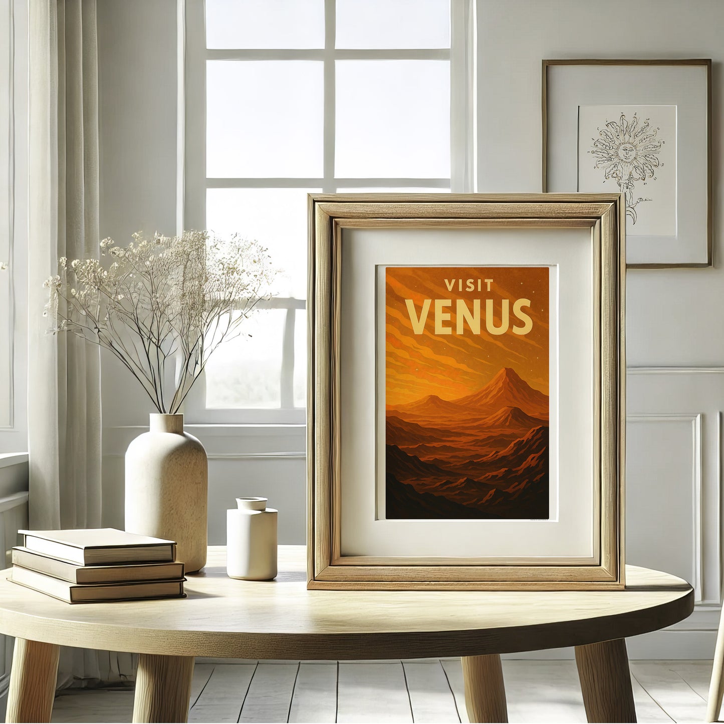 Visit Venus – Retro Space Travel Poster in Vintage Art Deco Style