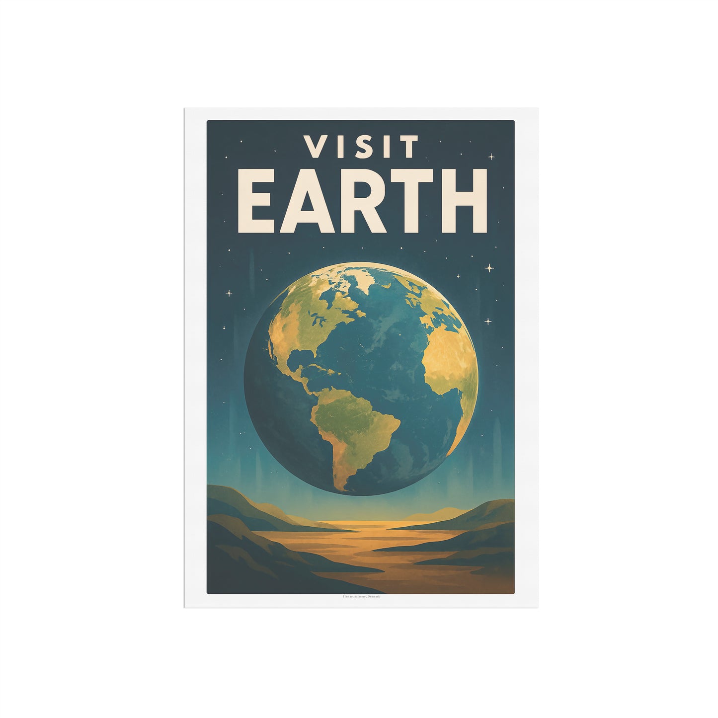 Visit Earth – Retro Art Deco Style Vintage Planet Travel Poster