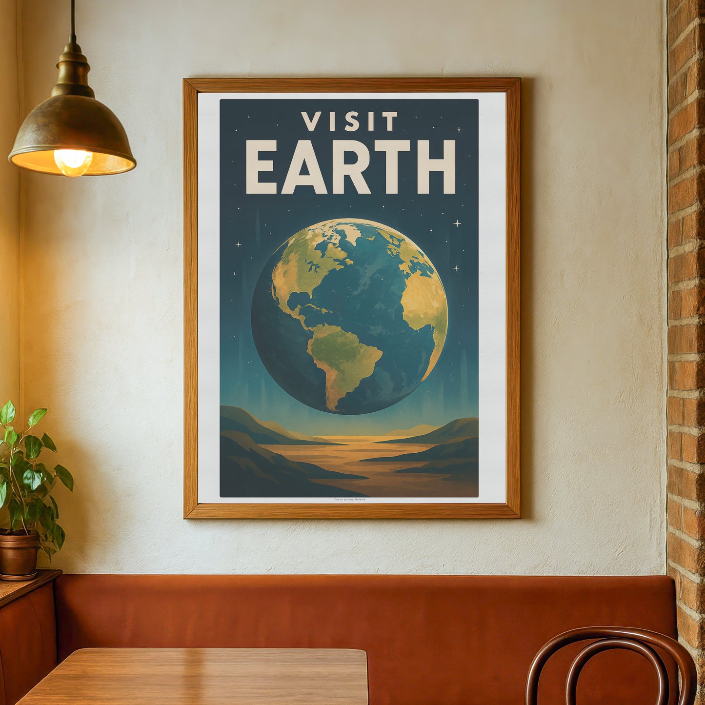 Visit Earth – Retro Art Deco Style Vintage Planet Travel Poster