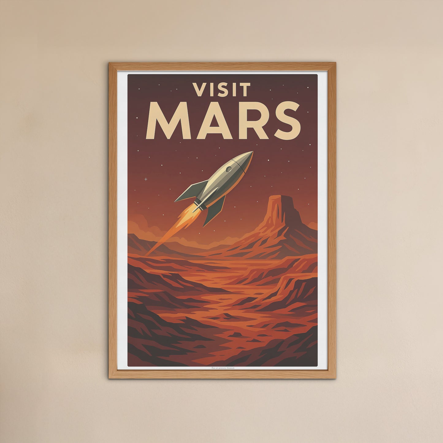 Visit Mars – Vintage Art Deco Style Retro Travel Poster of the Red Planet