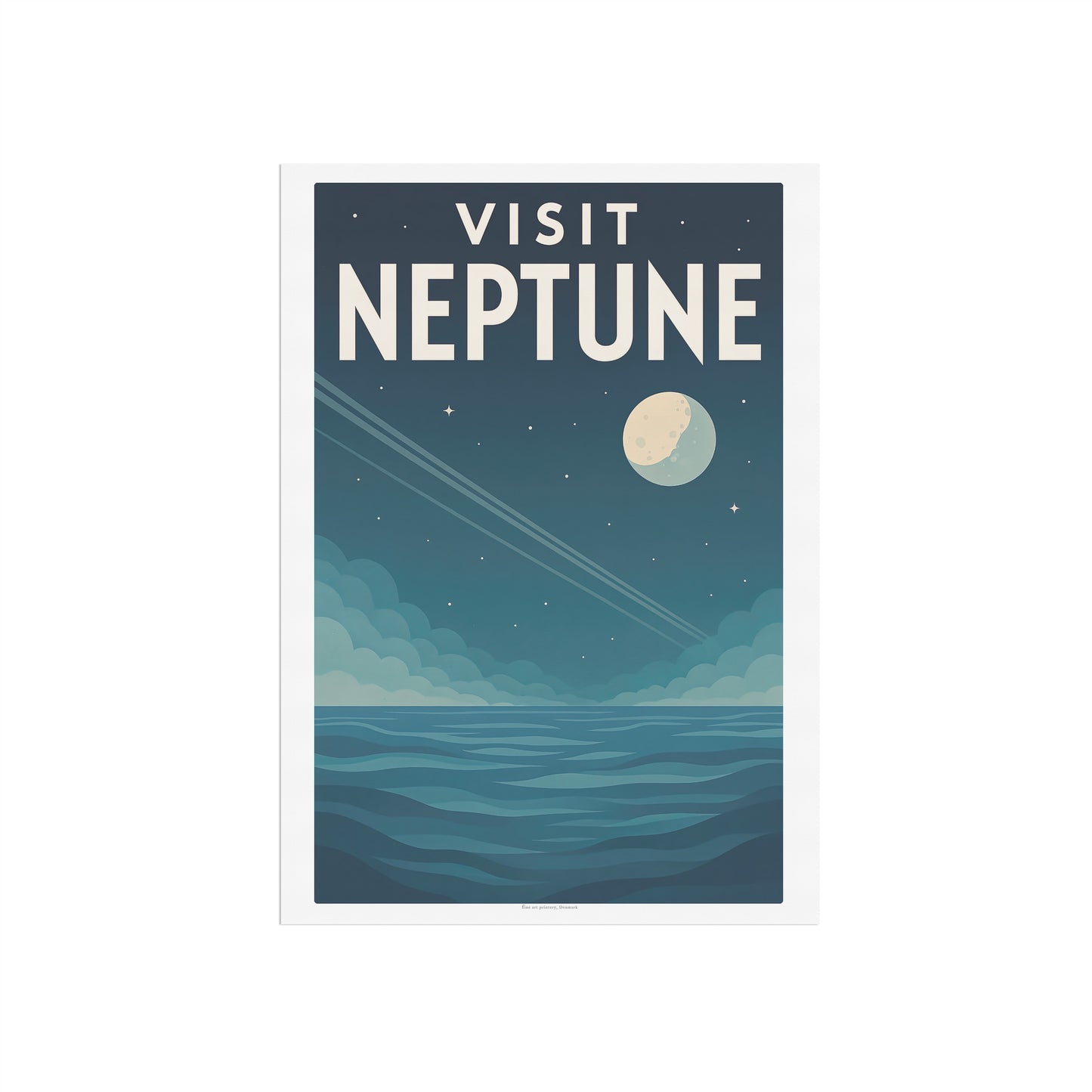 Visit Neptune – Vintage Art Deco Space Travel Poster