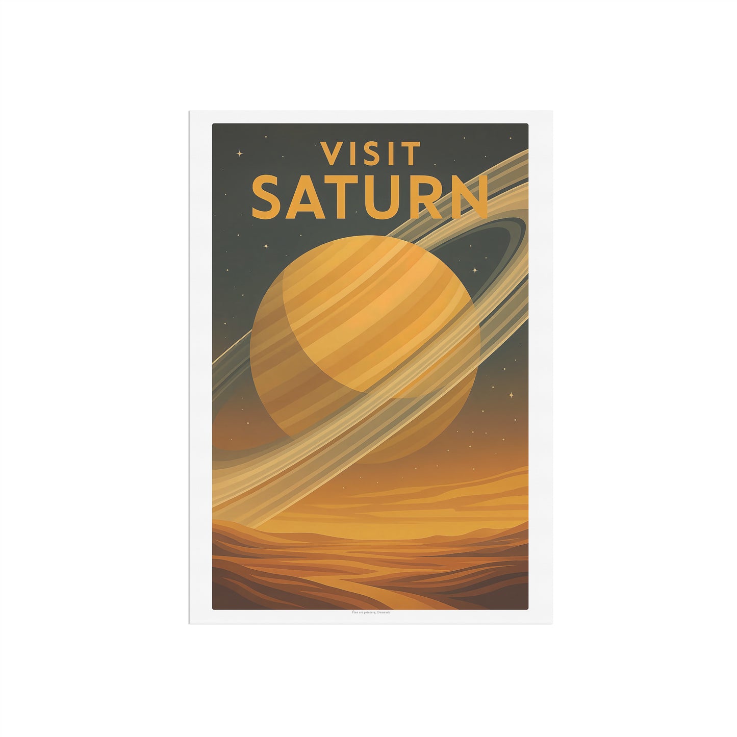 Visit Saturn – Retro Art Deco Style Vintage Space Travel Poster