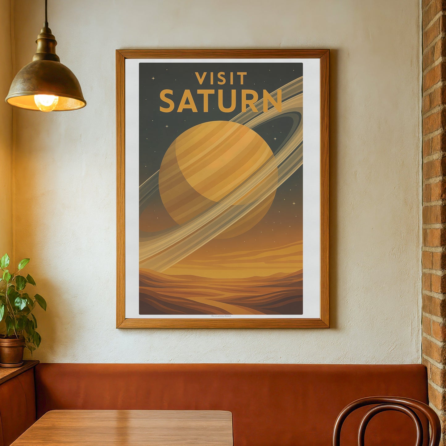 Visit Saturn – Retro Art Deco Style Vintage Space Travel Poster