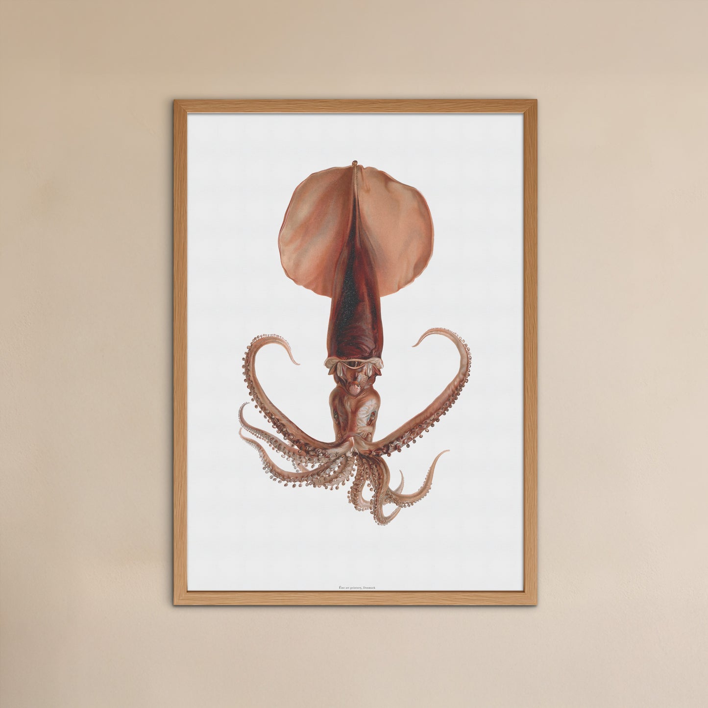 Vintage Whip-Lash Squid Poster - Antique Deep-Sea Marine Art Print 1920