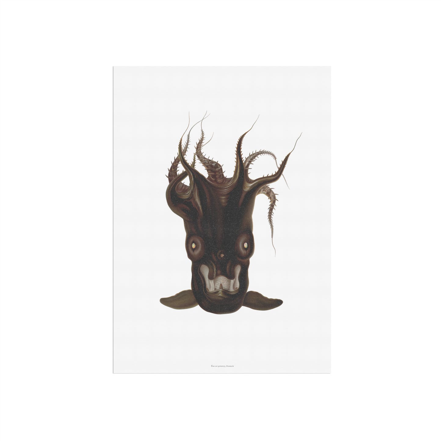 Vintage Vampire Squid Poster - Antique Deep-Sea Marine Art Print