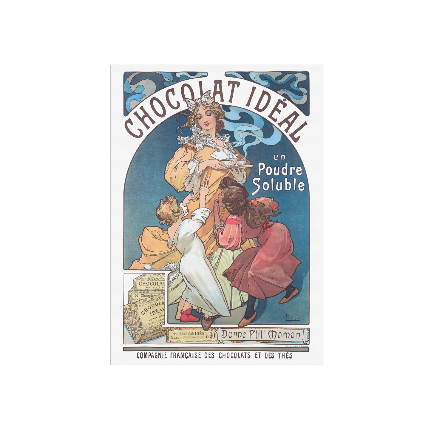 Vintage Mucha Poster - Chocolat Idéal (1897) - Art Nouveau Masterpiece