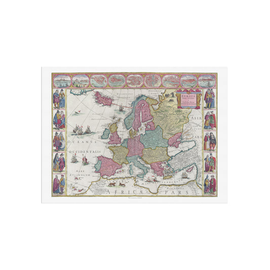 Vintage Map of Europe - Evropa recens descripta by Joan Blaeu (1665)