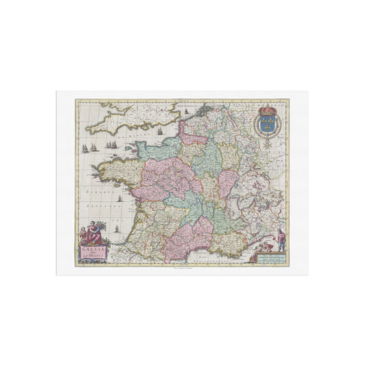 Vintage France Map - Gallia Vulgo La France by Joan Blaeu (1662)