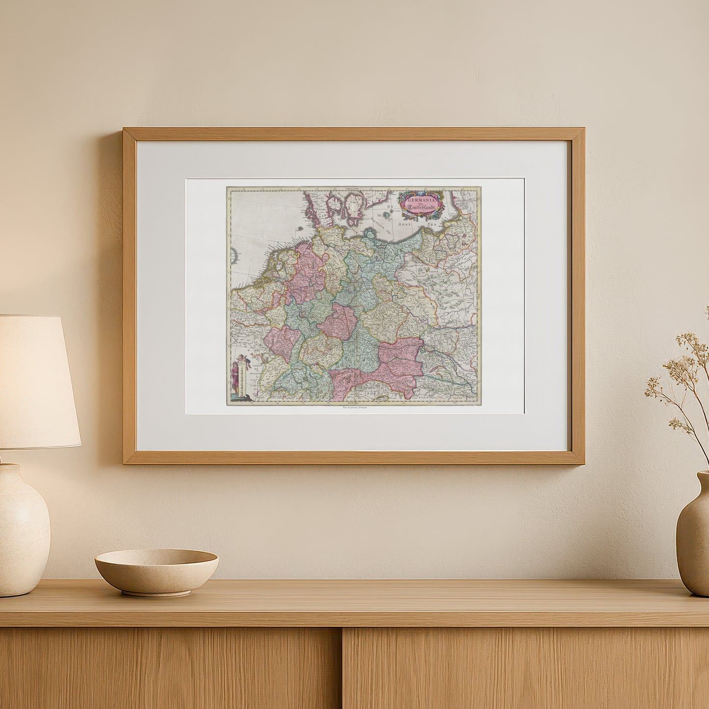 Vintage Germany Map - Germania Vulgo Teutschlandt by Joan Blaeu (1665)