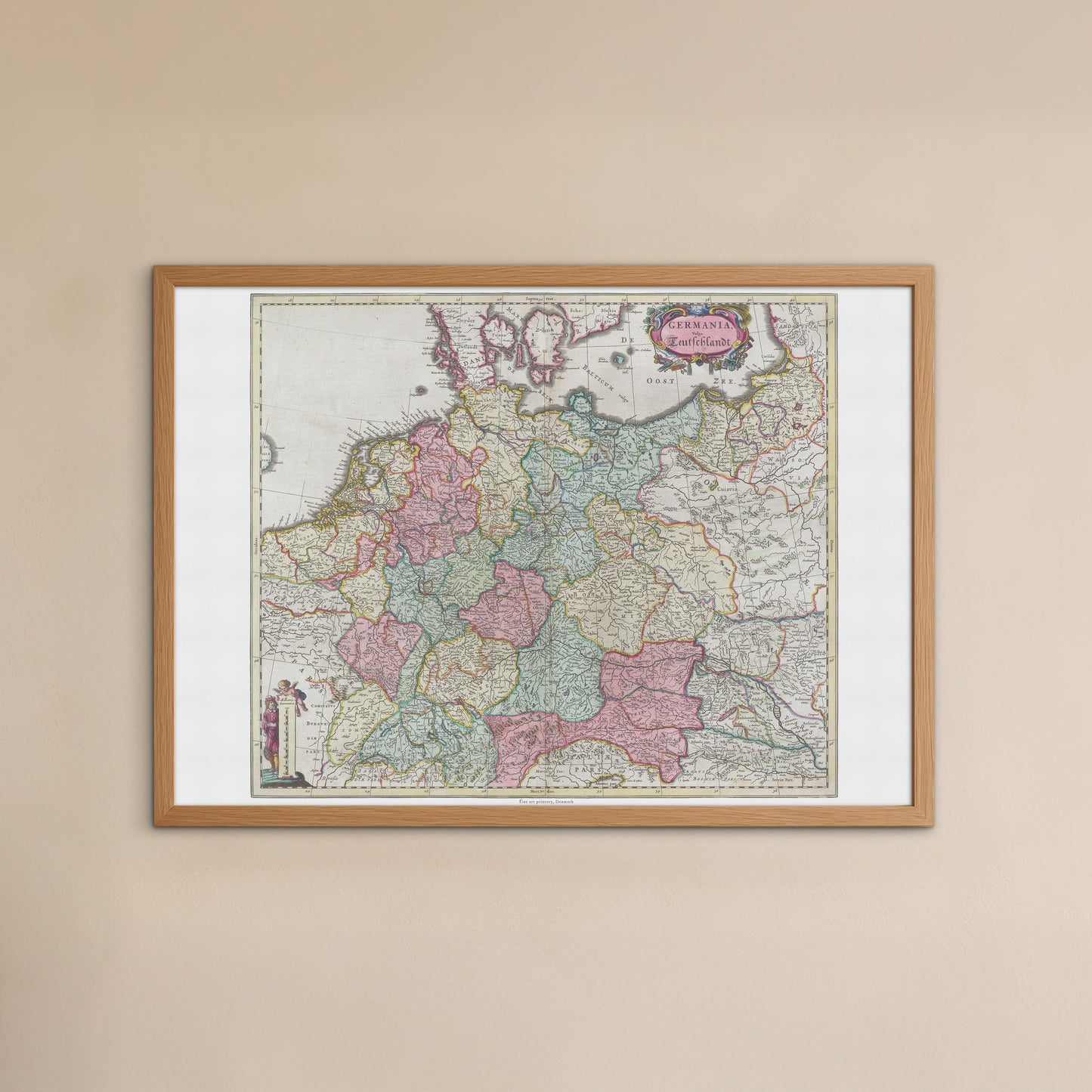 Vintage Germany Map - Germania Vulgo Teutschlandt by Joan Blaeu (1665)