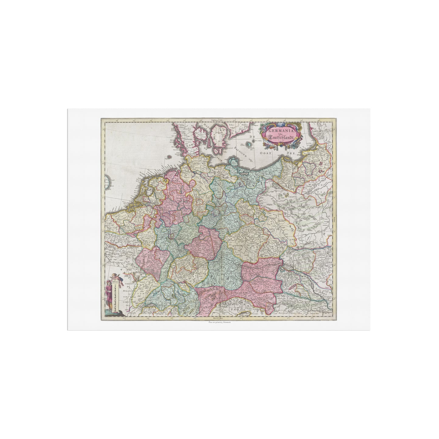 Vintage Germany Map - Germania Vulgo Teutschlandt by Joan Blaeu (1665)