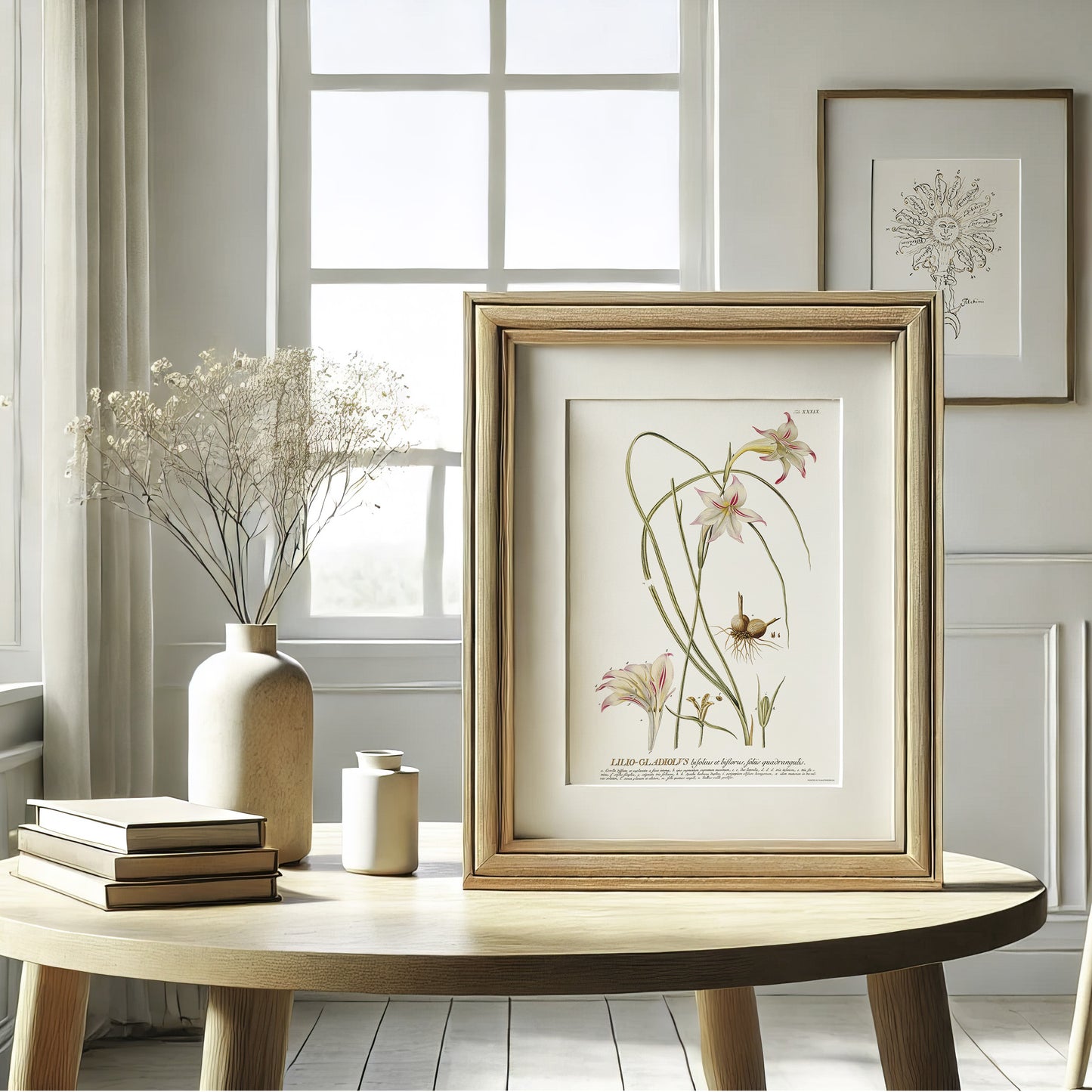 Vintage Gladiolus tristis Botanical Print – 1754 Plantae Selectae Illustration