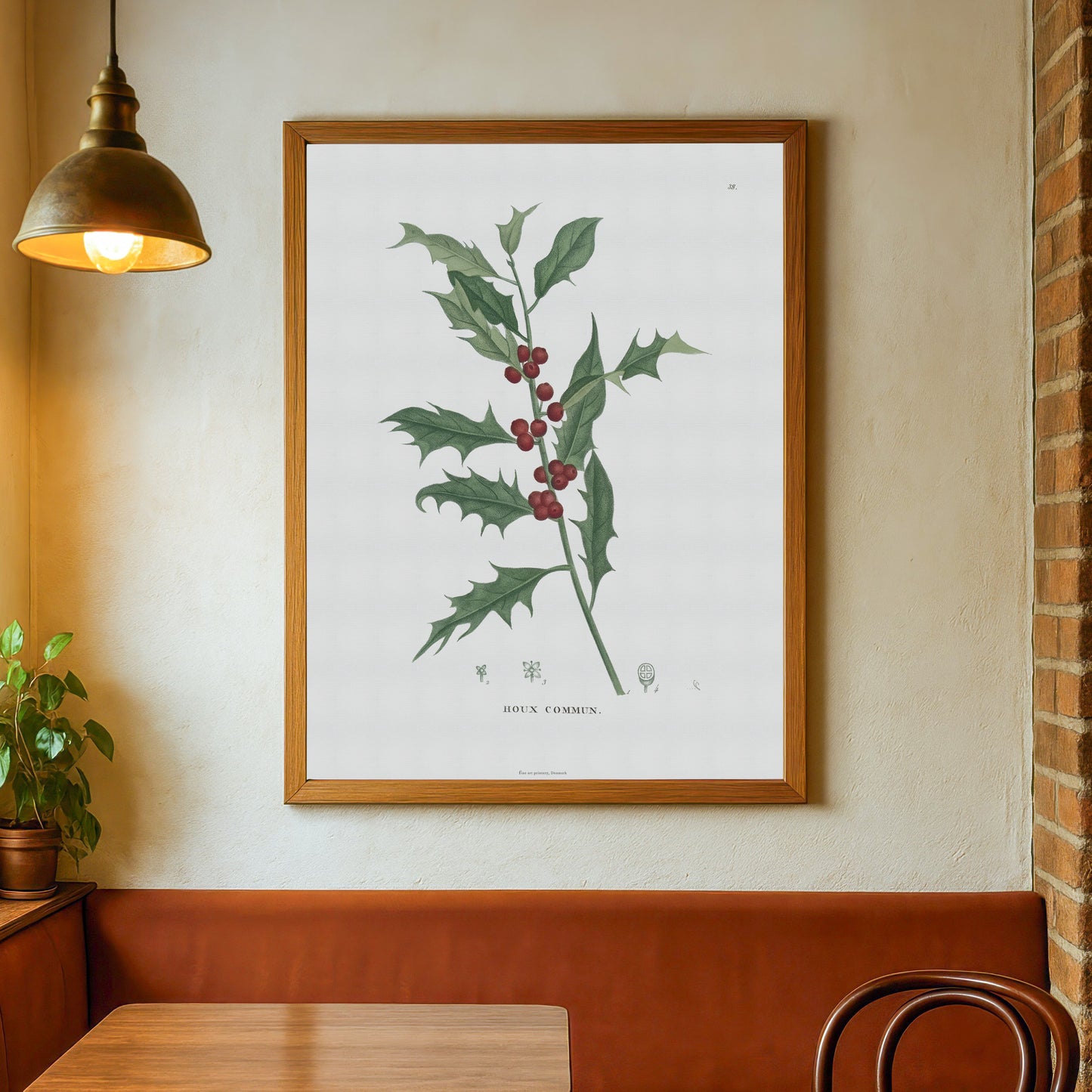 Vintage Holly Botanical Print - Ilex aquifolium from 1824 | Common Holly Poster