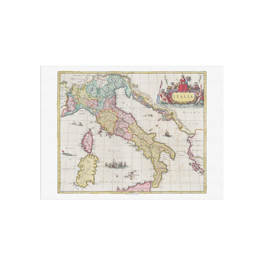 Vintage Map of Italy - Italia by Joan Blaeu (1665)