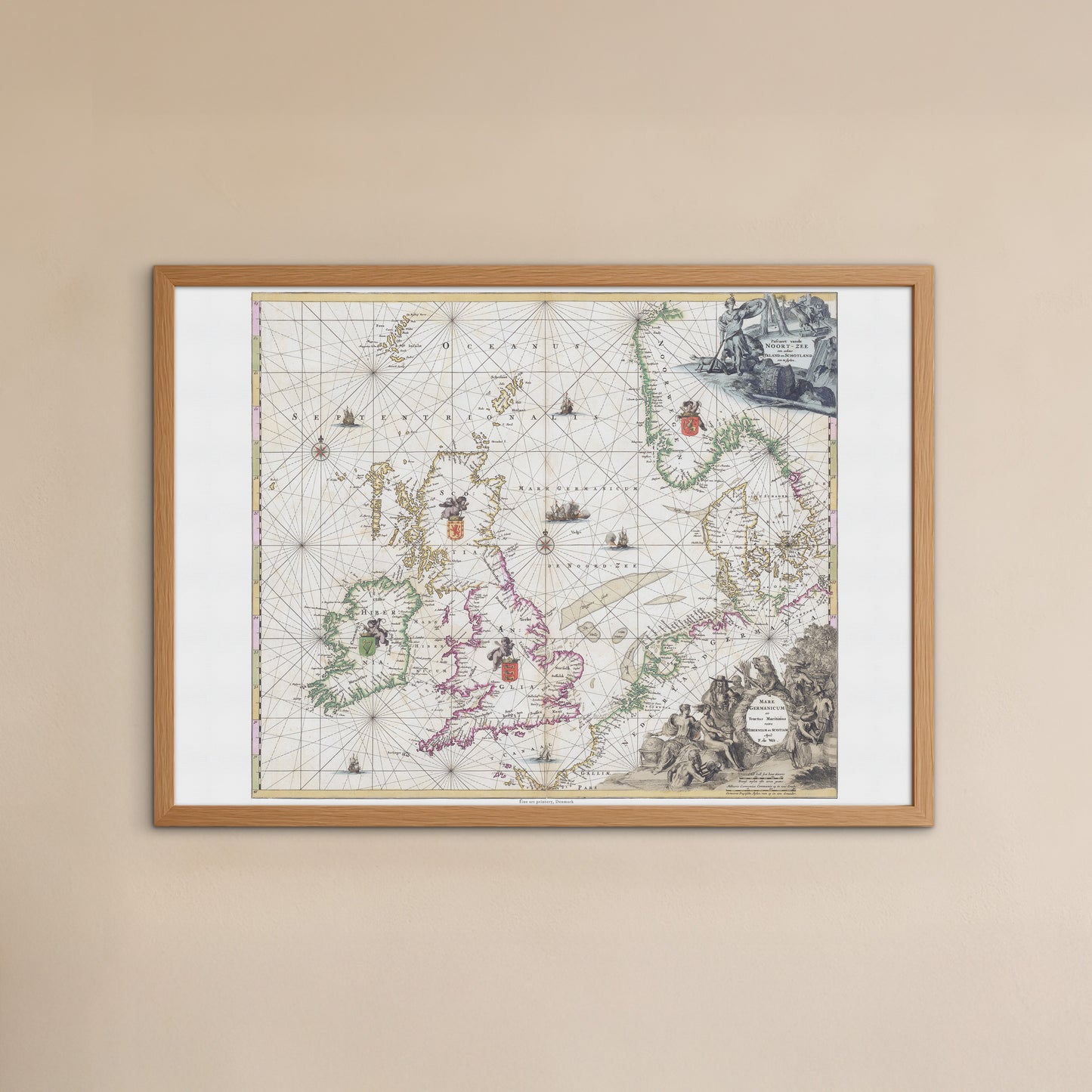 Vintage North Sea Map by Frederick de Wit (ca. 1690) - Antique Nautical Chart Print