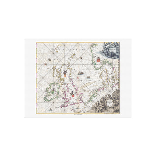 Vintage North Sea Map by Frederick de Wit (ca. 1690) - Antique Nautical Chart Print