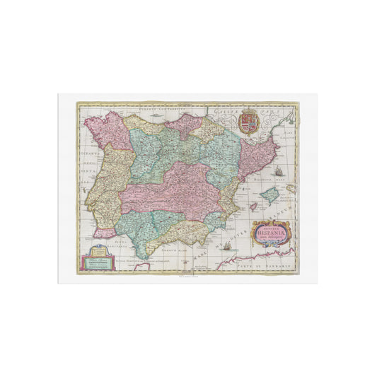Vintage Map of Spain - Regnorum Hispaniae Nova Descriptio by Joan Blaeu (1665)