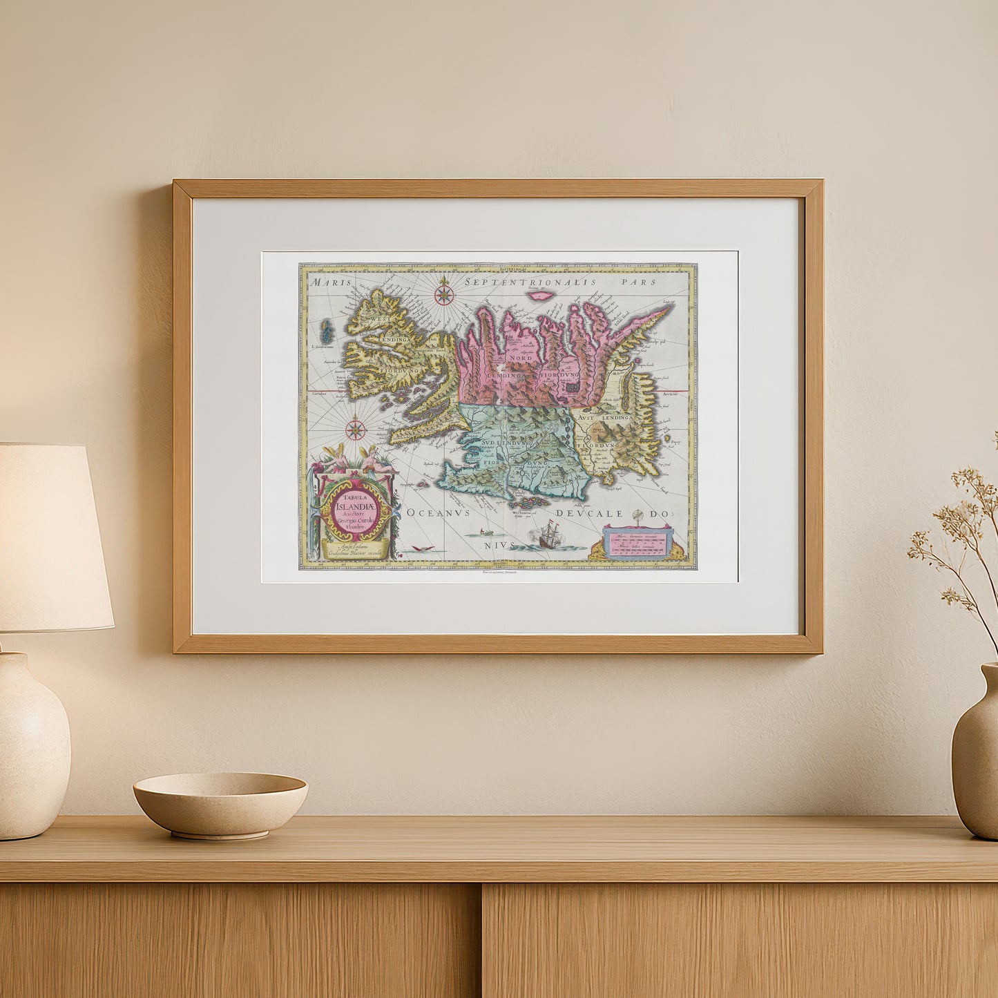 Vintage Iceland Map - Tabula Islandiæ by Joan Blaeu (1665)