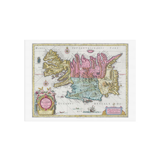 Vintage Iceland Map - Tabula Islandiæ by Joan Blaeu (1665)