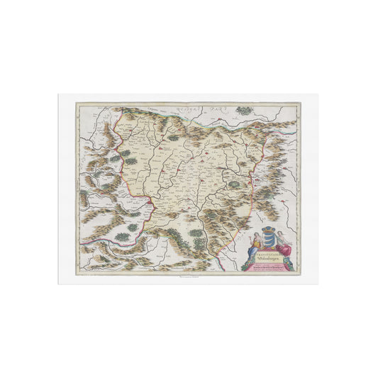 Vintage Transylvania Map - Sibenburgen by Joan Blaeu (1665)