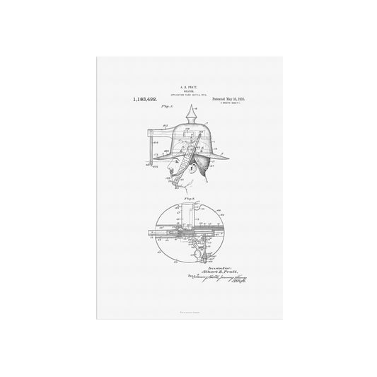 Vintage Weapon Hat Gun Patent Print – 1915 Invention by A. B. Pratt