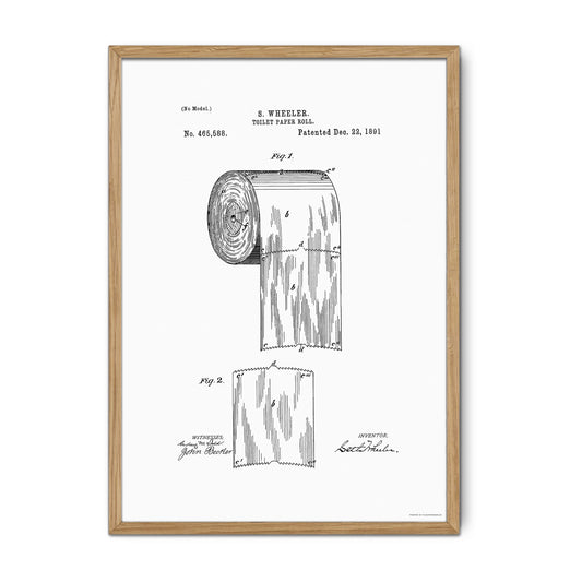 Vintage Toilet Paper Roll Patent Print – 1891 Invention by S. Wheeler