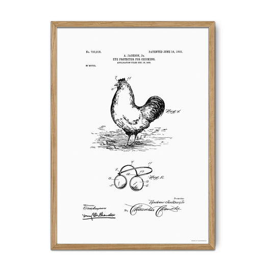 Vintage Chicken Eye Protector Patent Print – 1902 Invention by Andrew Jackson Jr.