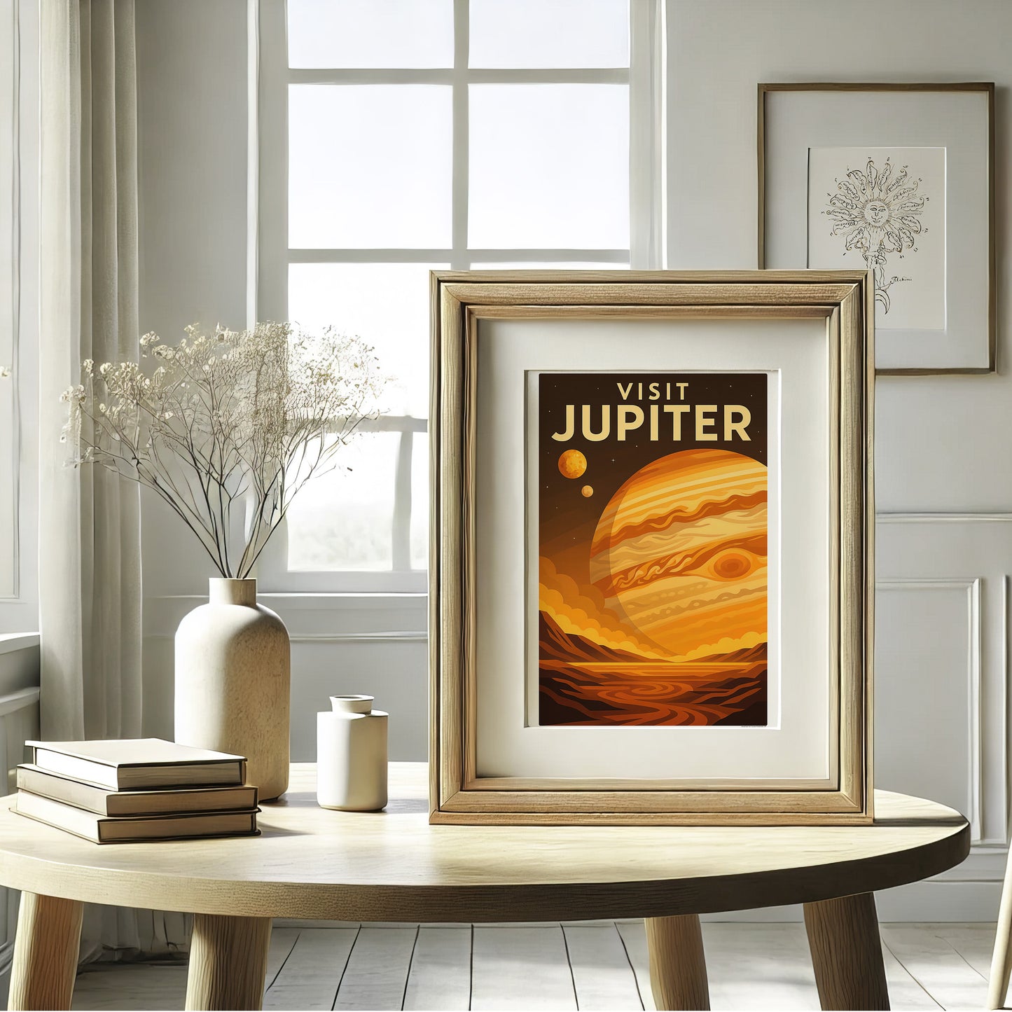 Visit Jupiter – Vintage Art Deco Style Retro Planetary Travel Poster