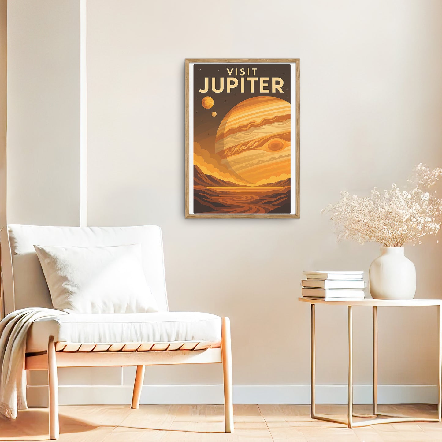 Visit Jupiter – Vintage Art Deco Style Retro Planetary Travel Poster