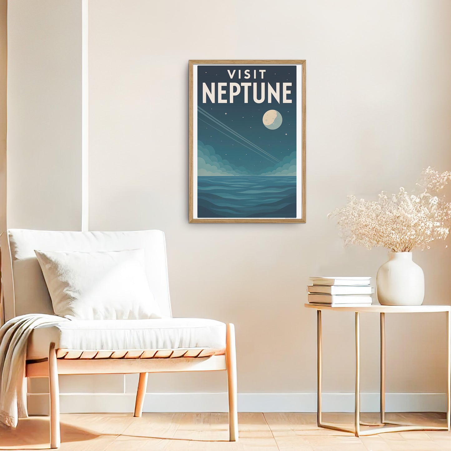 Visit Neptune – Vintage Art Deco Space Travel Poster