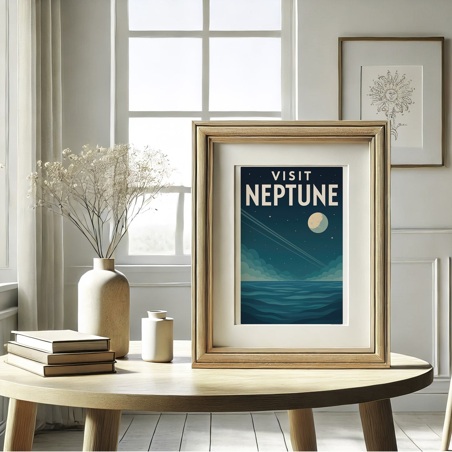 Visit Neptune – Vintage Art Deco Space Travel Poster