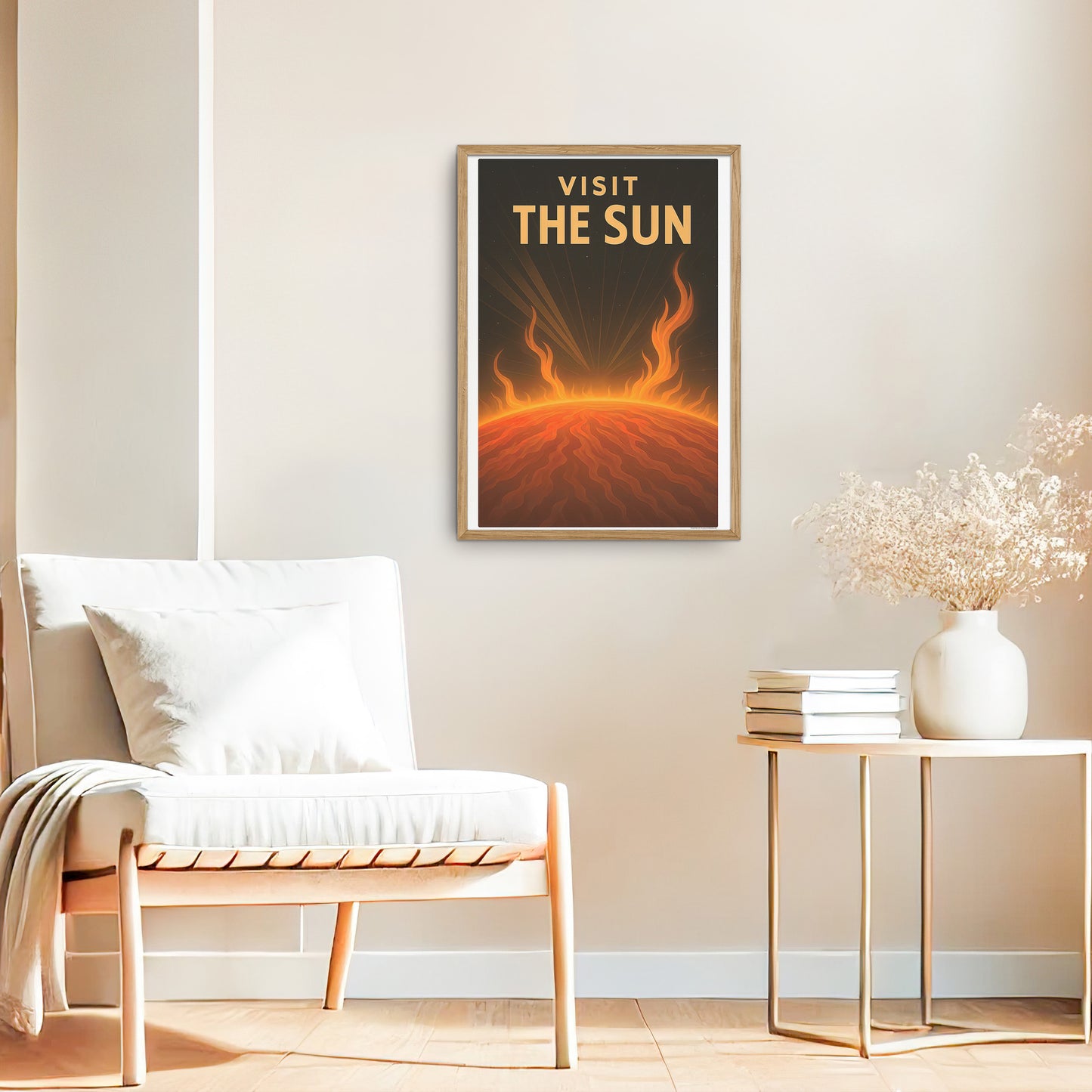 Visit the Sun – Vintage Art Deco Style Retro Space Travel Poster