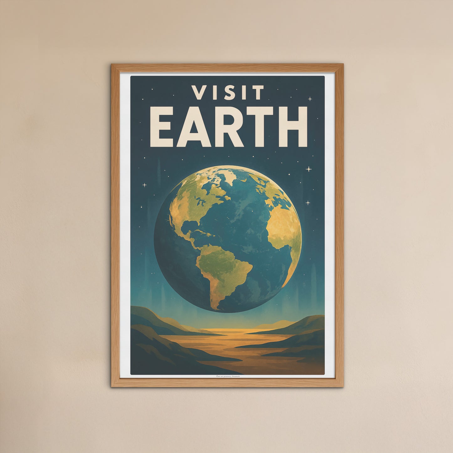 Visit Earth – Retro Art Deco Style Vintage Planet Travel Poster