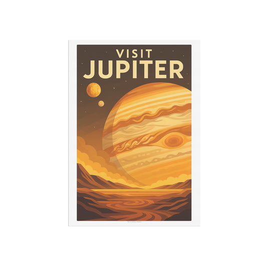 Visit Jupiter – Vintage Art Deco Style Retro Planetary Travel Poster