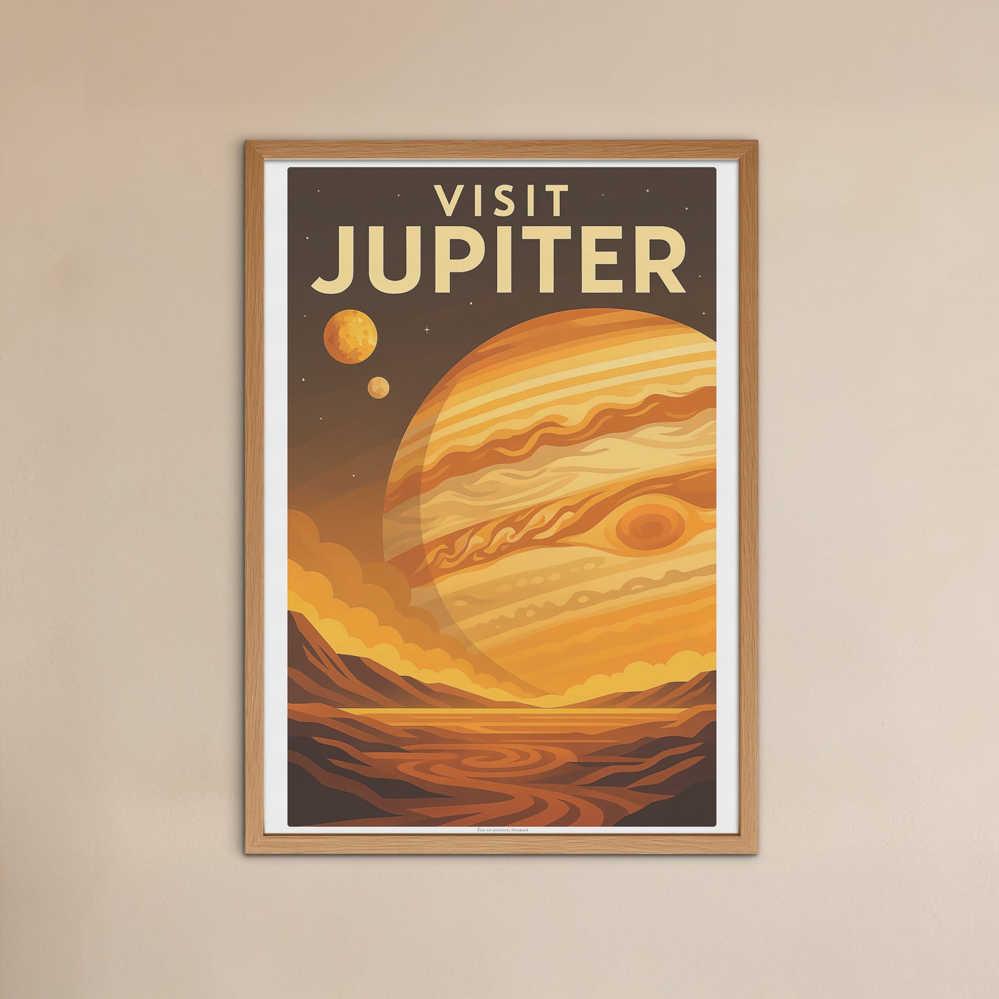 Visit Jupiter – Vintage Art Deco Style Retro Planetary Travel Poster