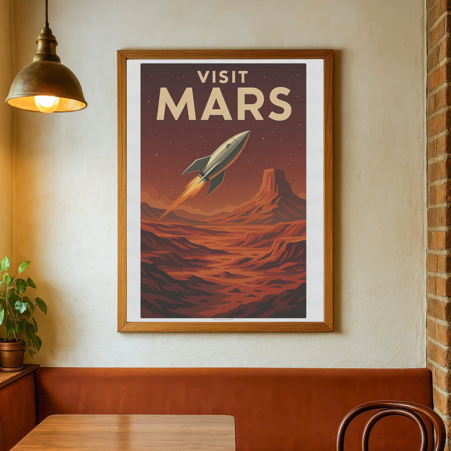 Visit Mars – Vintage Art Deco Style Retro Travel Poster of the Red Planet