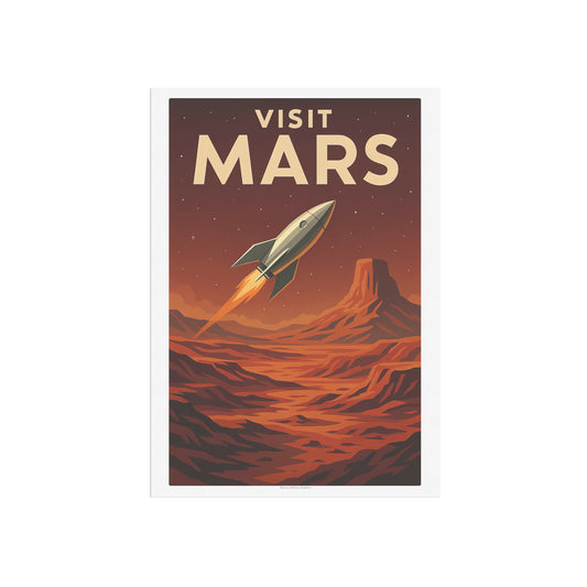 Visit Mars – Vintage Art Deco Style Retro Travel Poster of the Red Planet