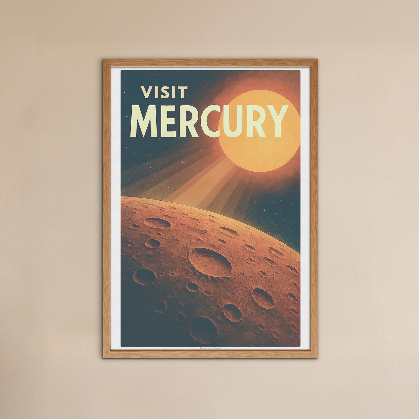 Visit Mercury – Retro Travel Poster in Vintage Art Deco Style