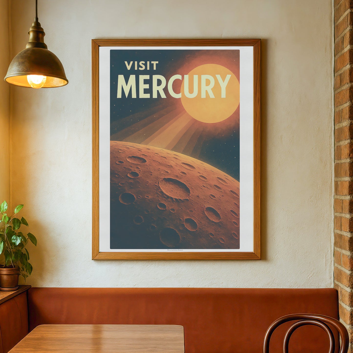 Visit Mercury – Retro Travel Poster in Vintage Art Deco Style