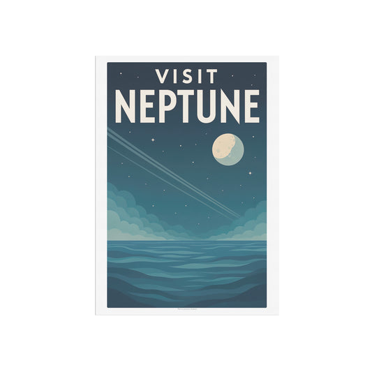 Visit Neptune – Vintage Art Deco Space Travel Poster