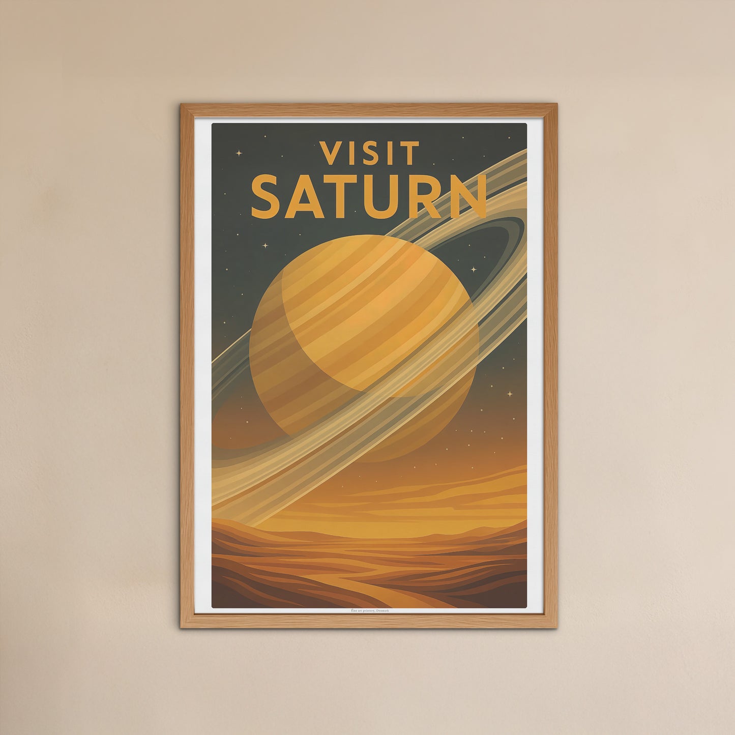 Visit Saturn – Retro Art Deco Style Vintage Space Travel Poster