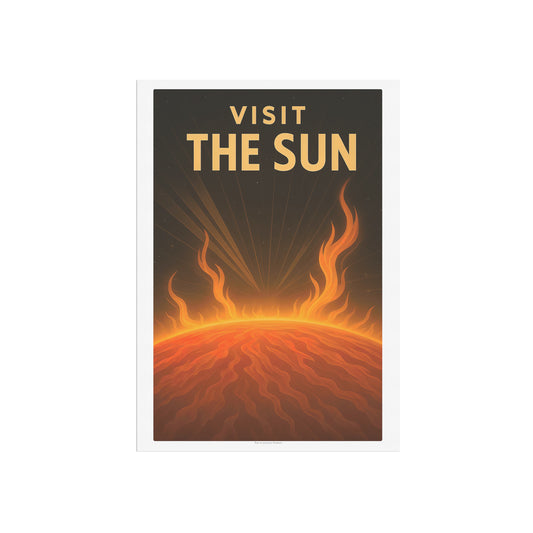 Visit the Sun – Vintage Art Deco Style Retro Space Travel Poster