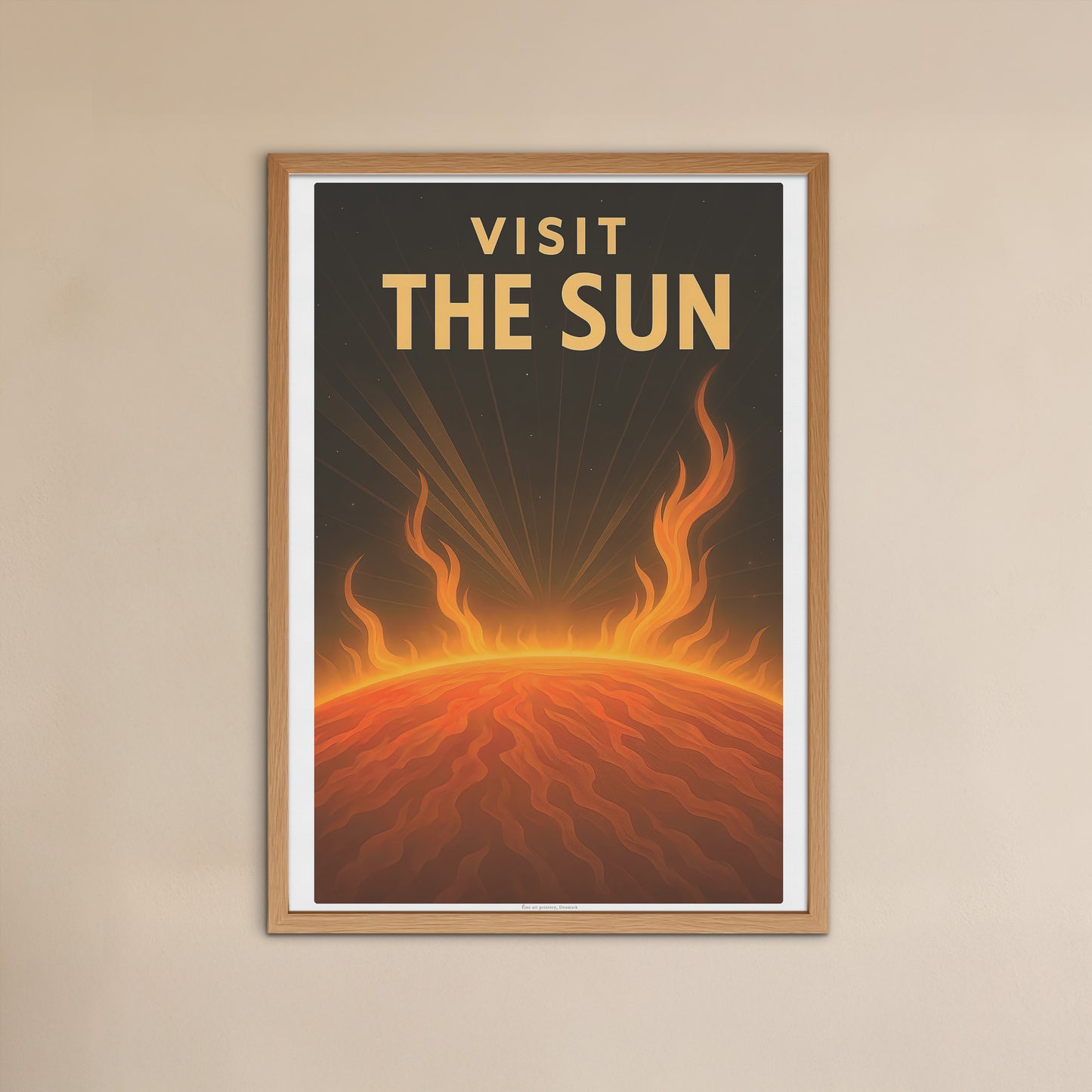 Visit the Sun – Vintage Art Deco Style Retro Space Travel Poster