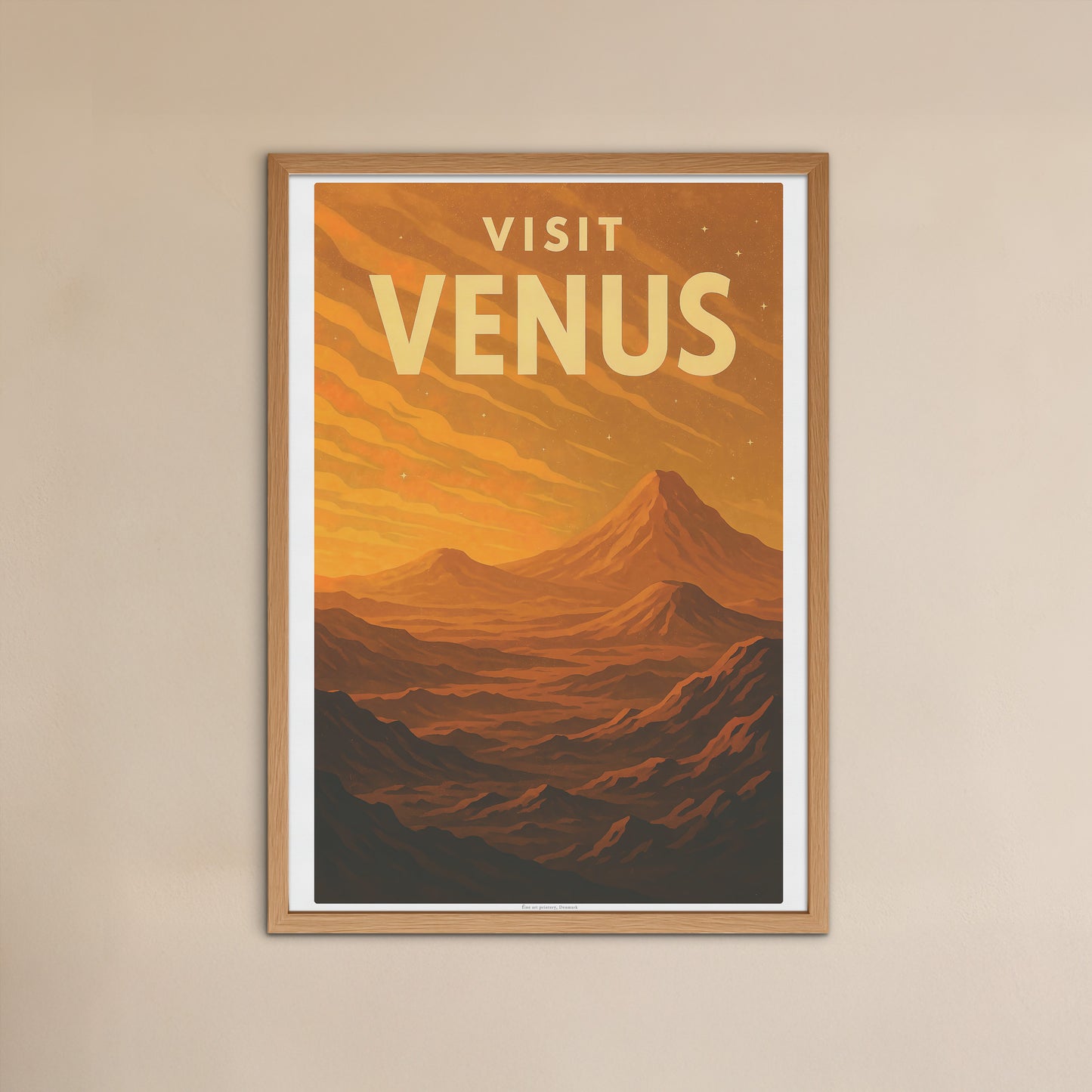 Visit Venus – Retro Space Travel Poster in Vintage Art Deco Style